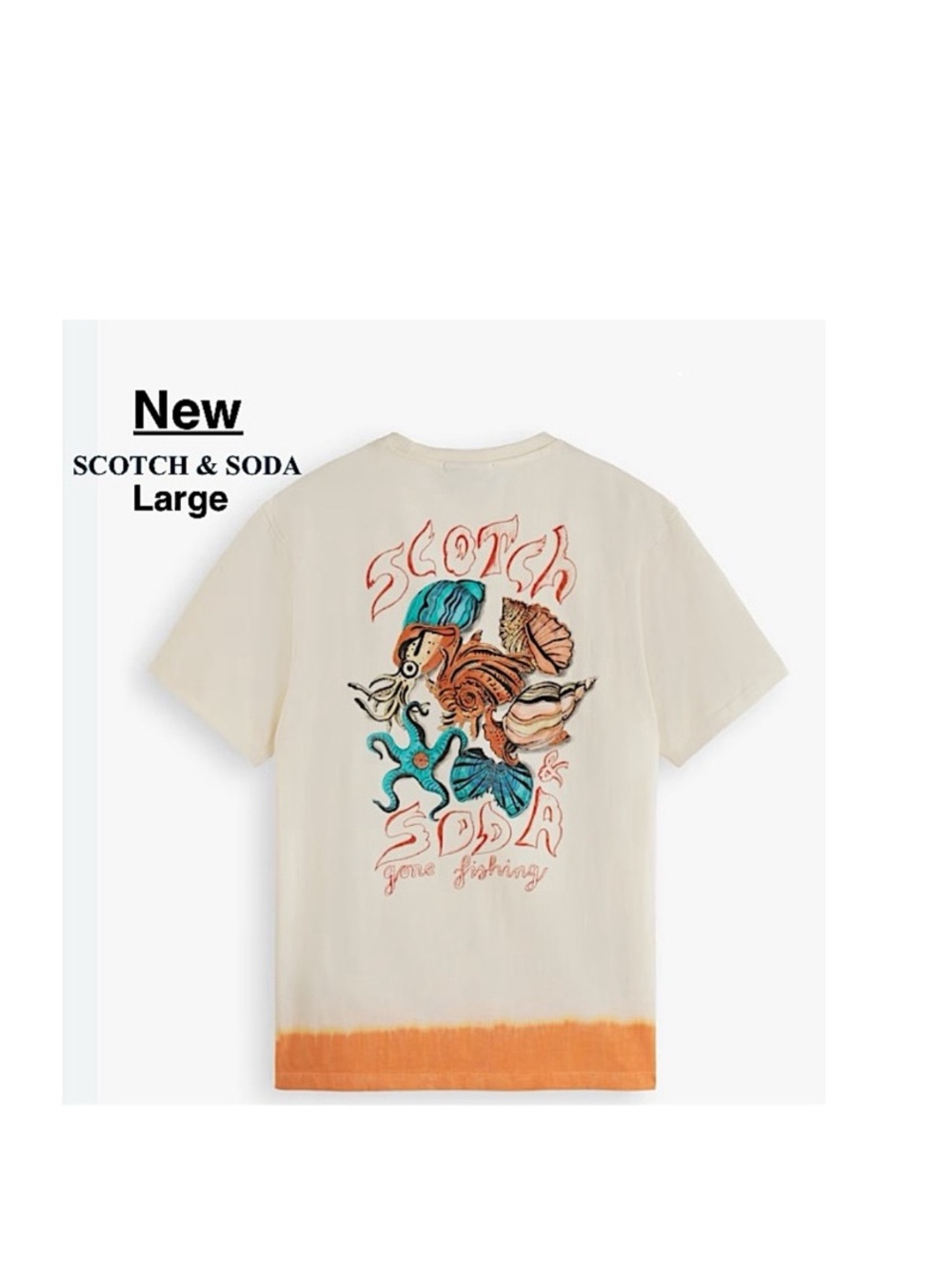 New SCOTCH&SODA MEN FRONT-BACK ARTWORKS TEE Size L wtags ⭐️⭐️⭐️⭐️